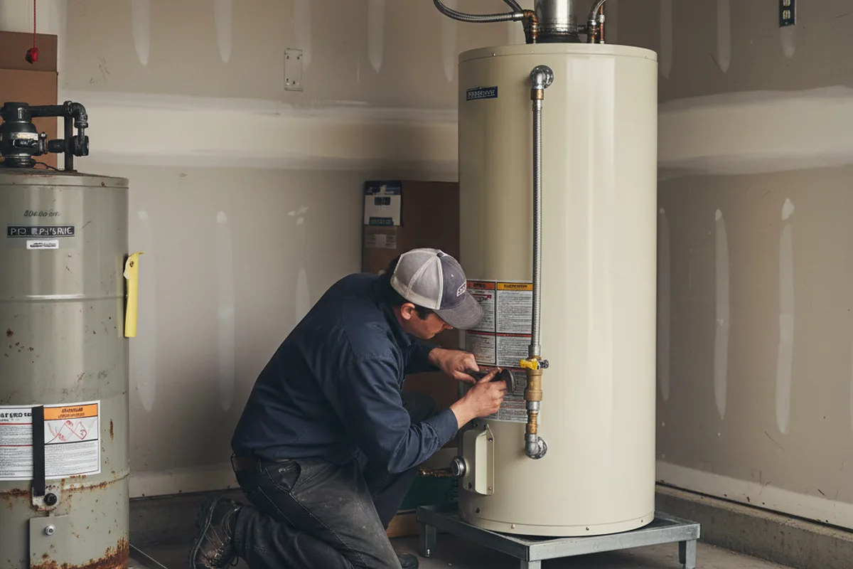Water heater and shutoff valve replacement in Thayer