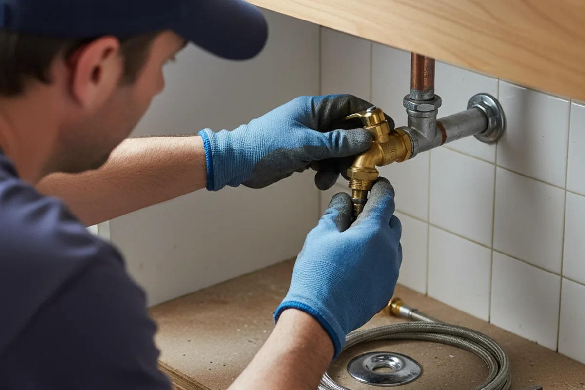Shutoff valve and fitting work during Emergency Plumbing in Thayer